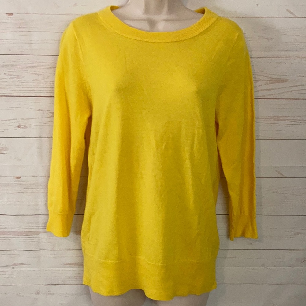 J.Crew M Yellow Merino Wool Sweater Flaw Project